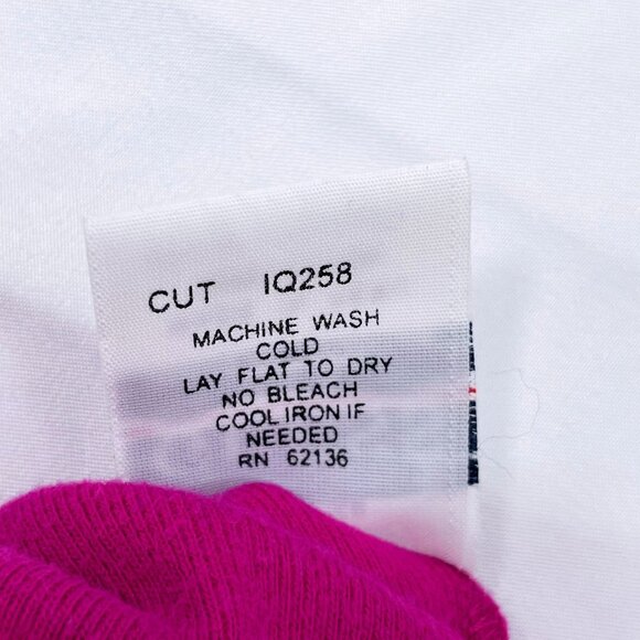 Vintage GUESS 90s Y2K Pink Rainbow Letter Pink Short Sleeve T Shirt Top M - Picture 8 of 9